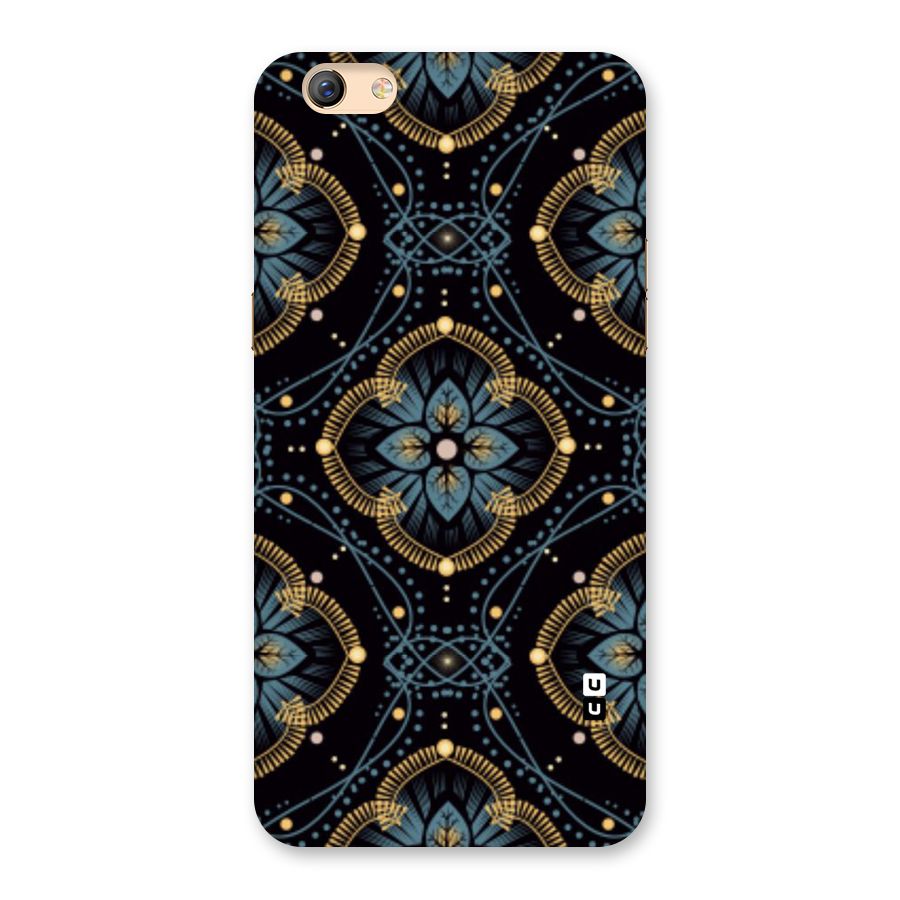 Blue With Black Flower Back Case for Oppo F3 Plus