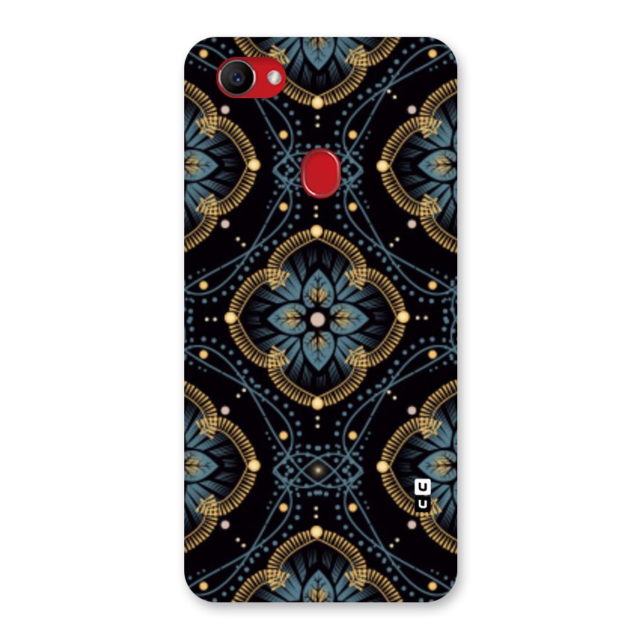 Blue With Black Flower Back Case for Oppo F7