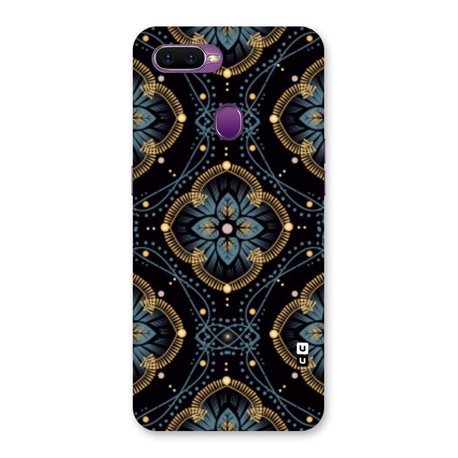 Blue With Black Flower Back Case for Oppo F9