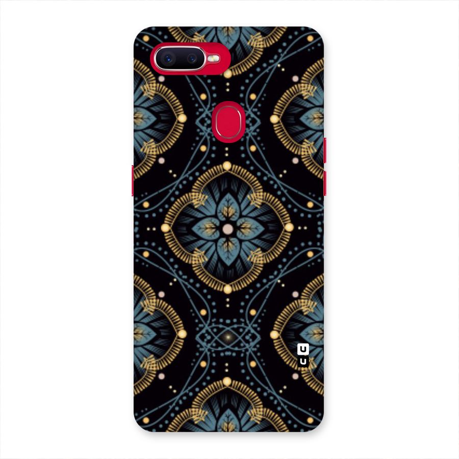 Blue With Black Flower Back Case for Oppo F9 Pro