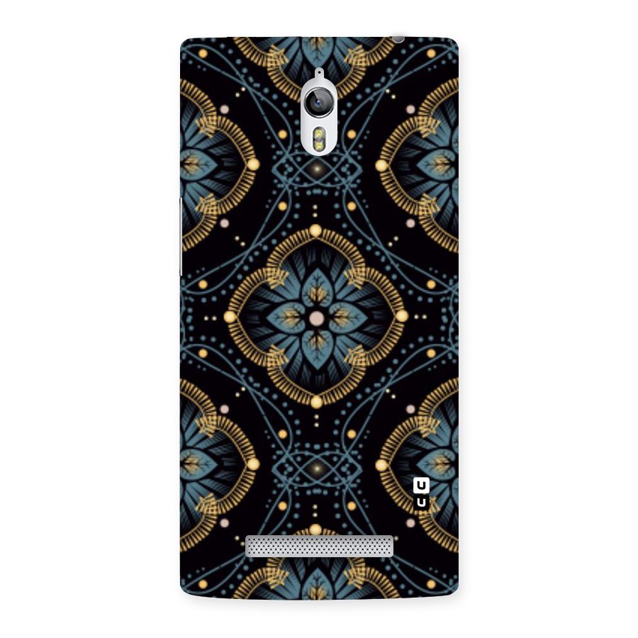 Blue With Black Flower Back Case for Oppo Find 7