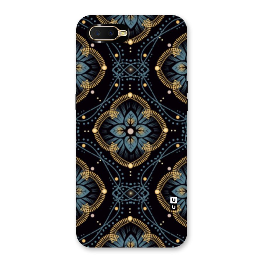 Blue With Black Flower Back Case for Oppo K1