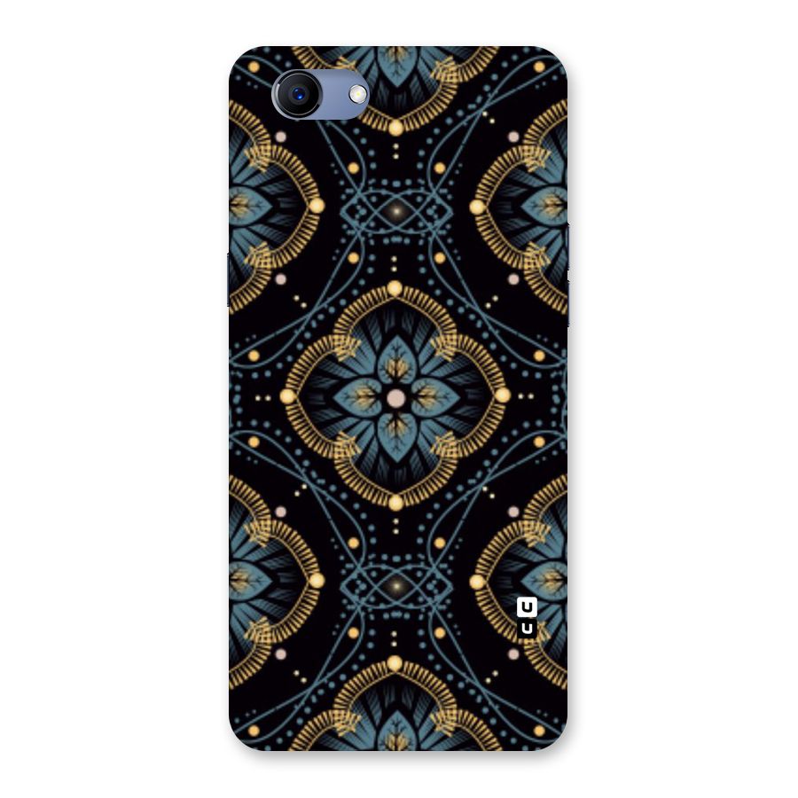 Blue With Black Flower Back Case for Oppo Realme 1