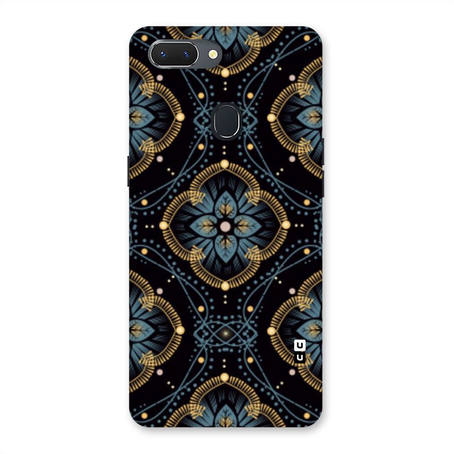 Blue With Black Flower Back Case for Oppo Realme 2