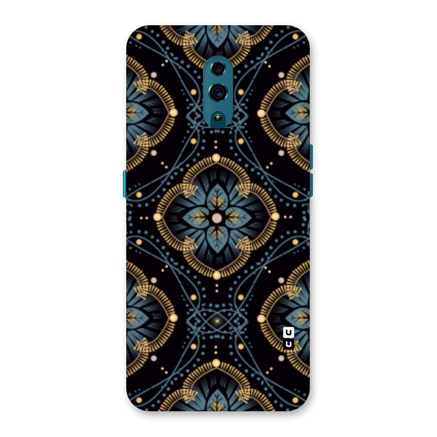 Blue With Black Flower Back Case for Oppo Reno