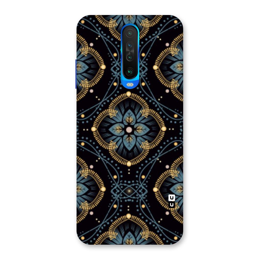 Blue With Black Flower Back Case for Poco X2