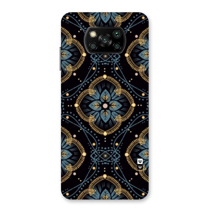 Blue With Black Flower Back Case for Poco X3
