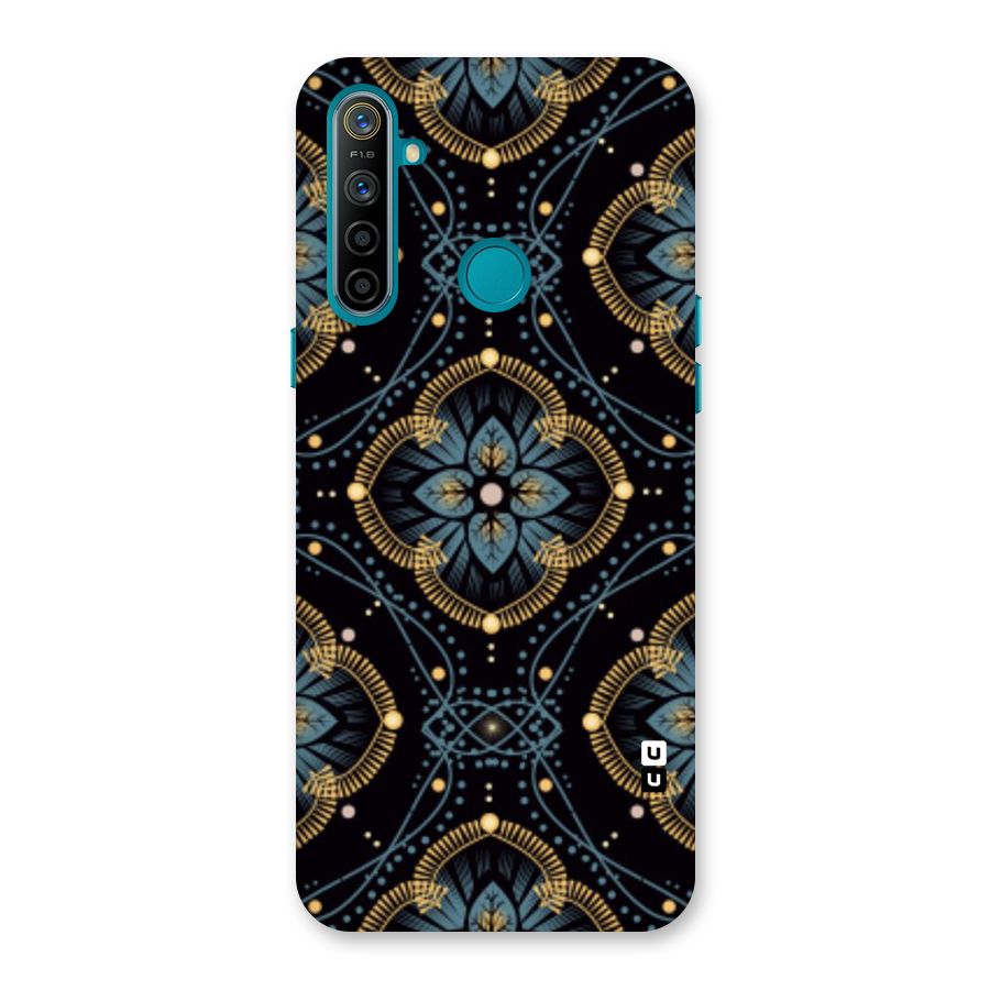 Blue With Black Flower Back Case for Realme 5i