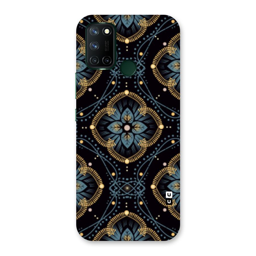 Blue With Black Flower Back Case for Realme 7i