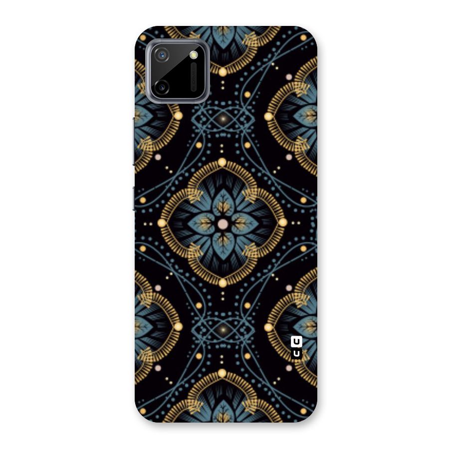 Blue With Black Flower Back Case for Realme C11