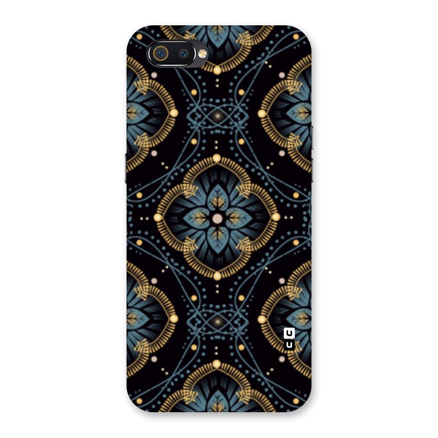 Blue With Black Flower Back Case for Realme C2