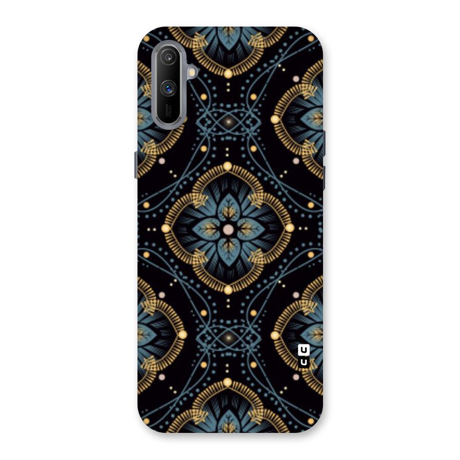 Blue With Black Flower Back Case for Realme C3
