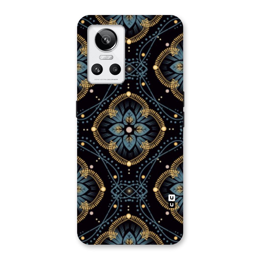 Blue With Black Flower Back Case for Realme GT Neo 3