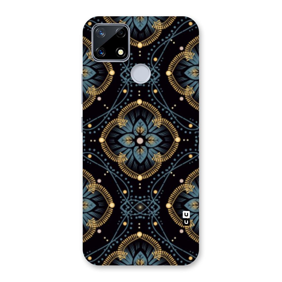 Blue With Black Flower Back Case for Realme Narzo 20