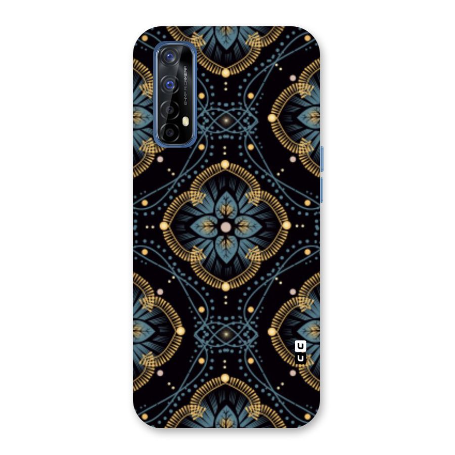 Blue With Black Flower Back Case for Realme Narzo 20 Pro