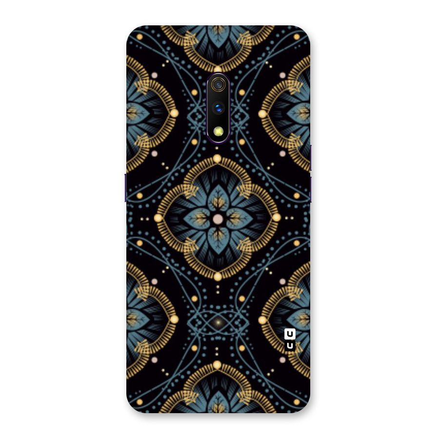 Blue With Black Flower Back Case for Realme X