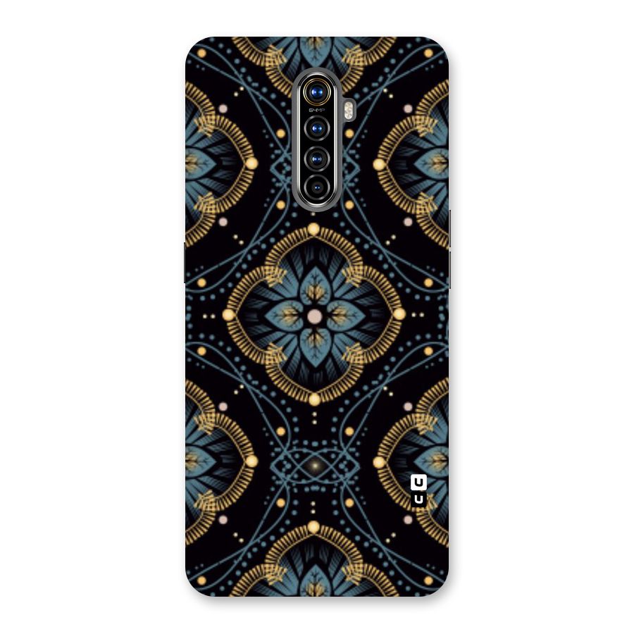 Blue With Black Flower Back Case for Realme X2 Pro