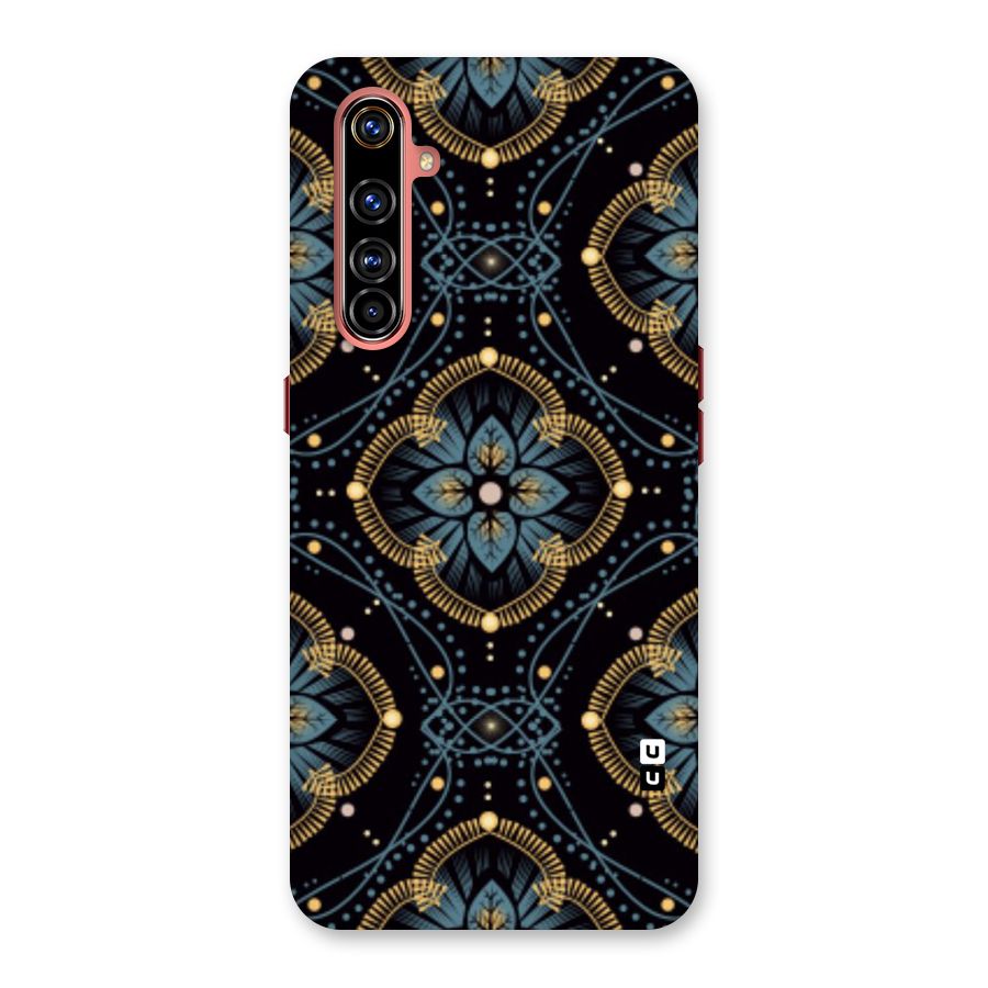 Blue With Black Flower Back Case for Realme X50 Pro