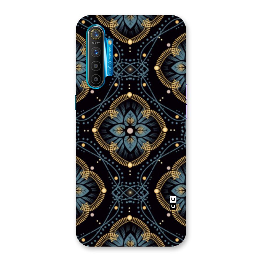 Blue With Black Flower Back Case for Realme XT