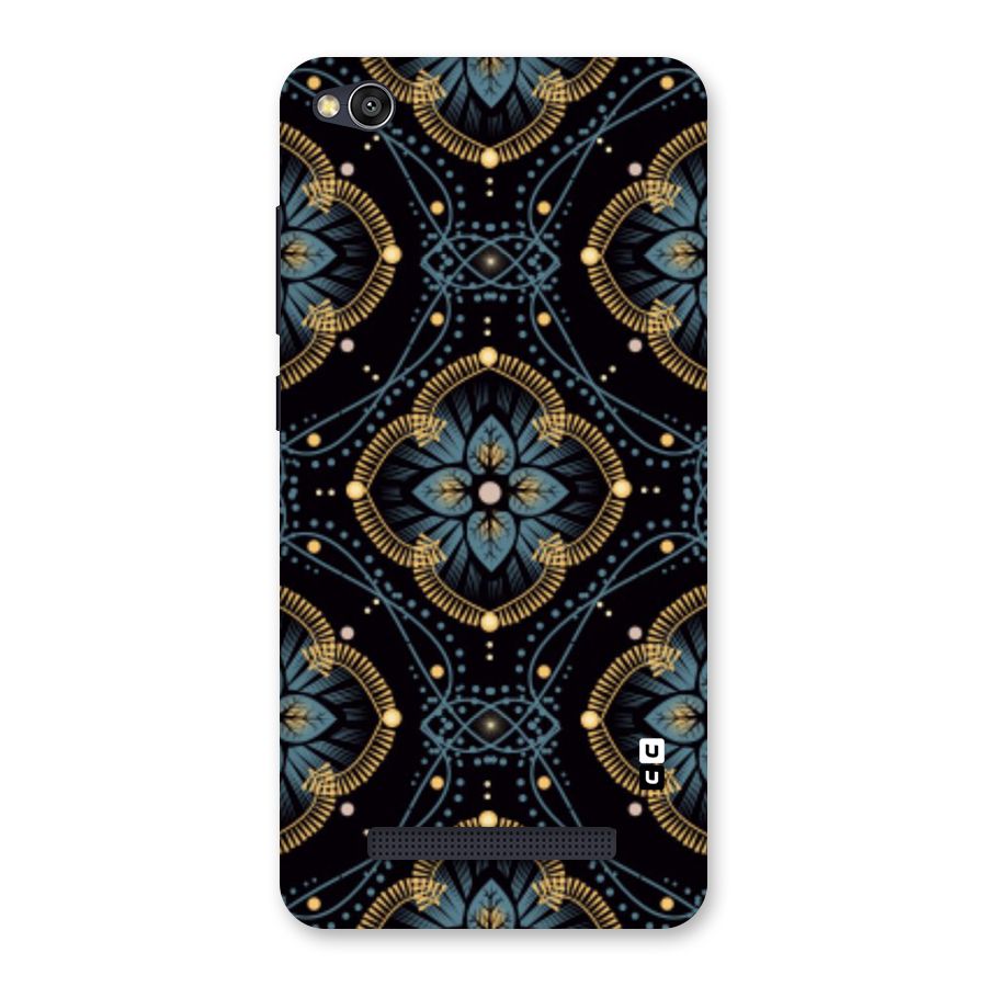 Blue With Black Flower Back Case for Redmi 4A