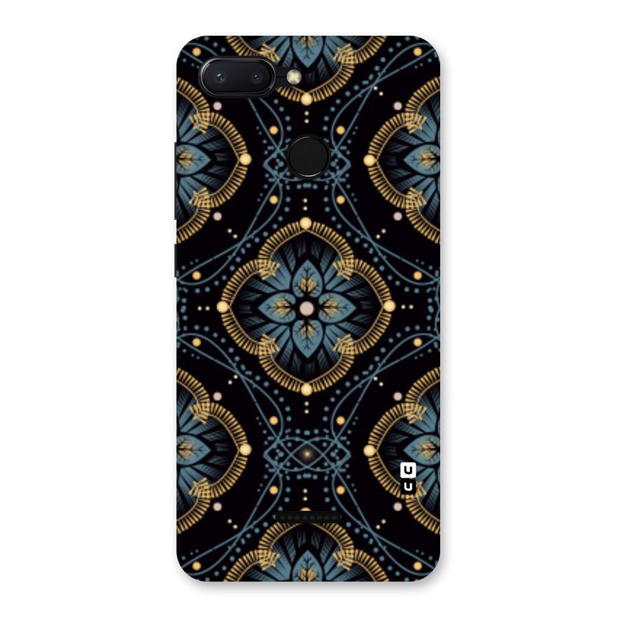 Blue With Black Flower Back Case for Redmi 6