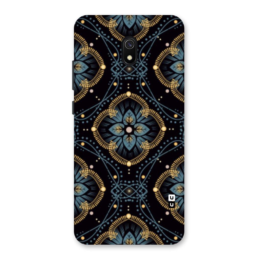Blue With Black Flower Back Case for Redmi 8A