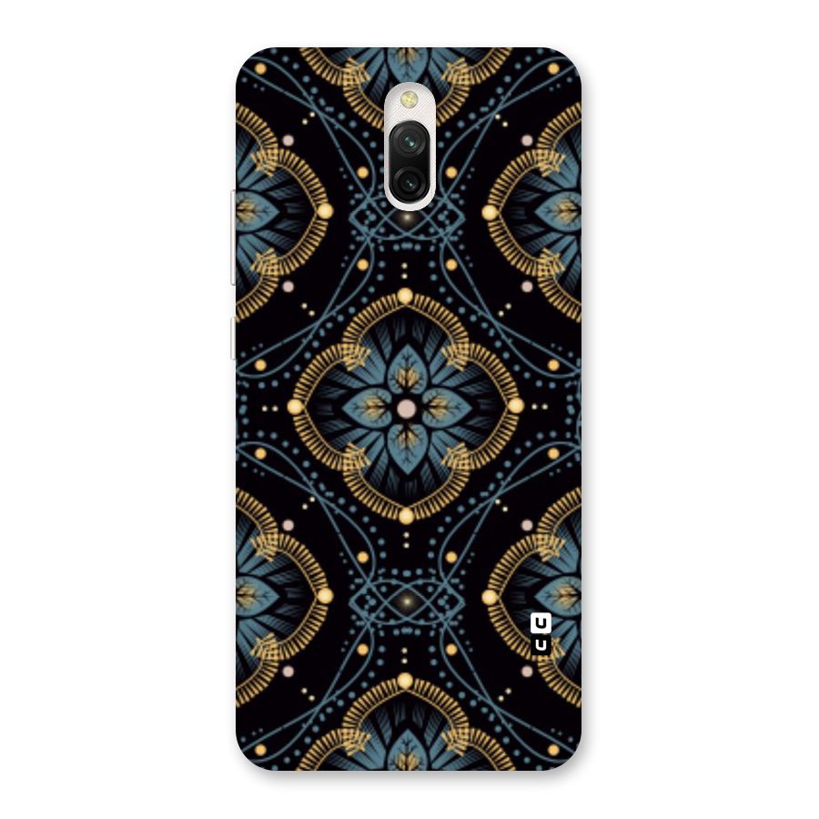 Blue With Black Flower Back Case for Redmi 8A Dual