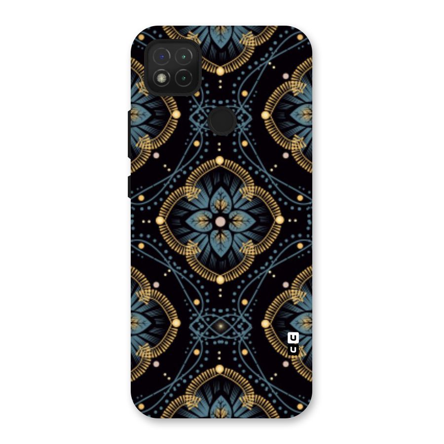 Blue With Black Flower Back Case for Redmi 9