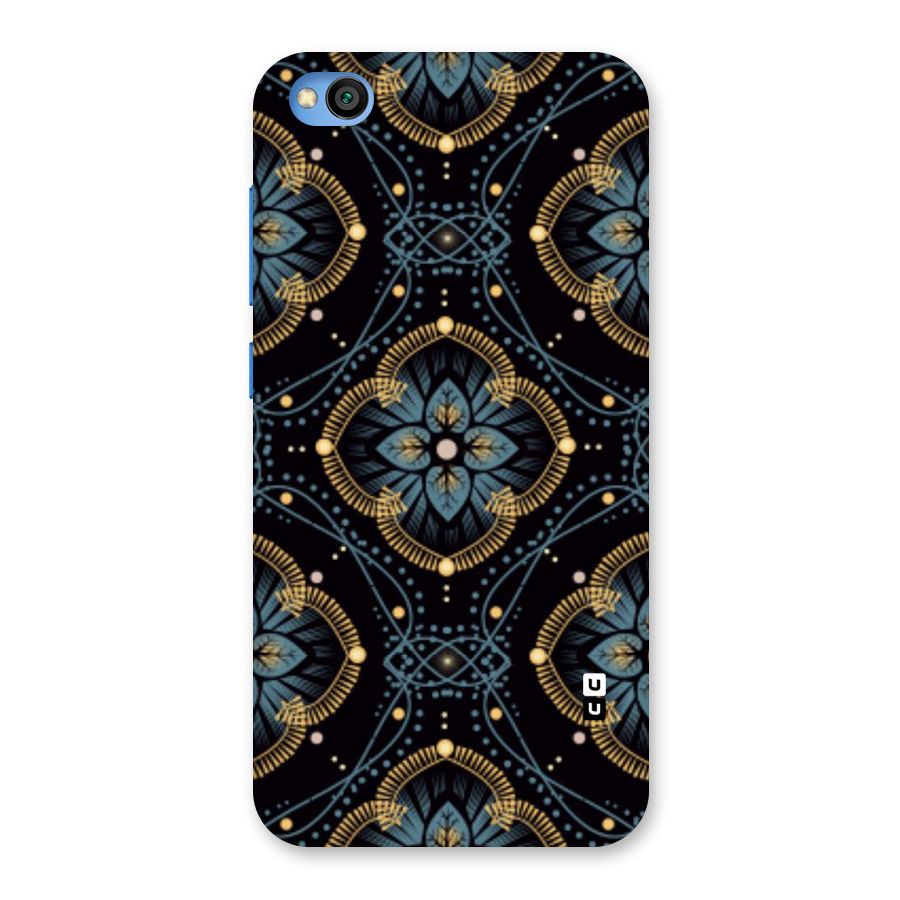 Blue With Black Flower Back Case for Redmi Go