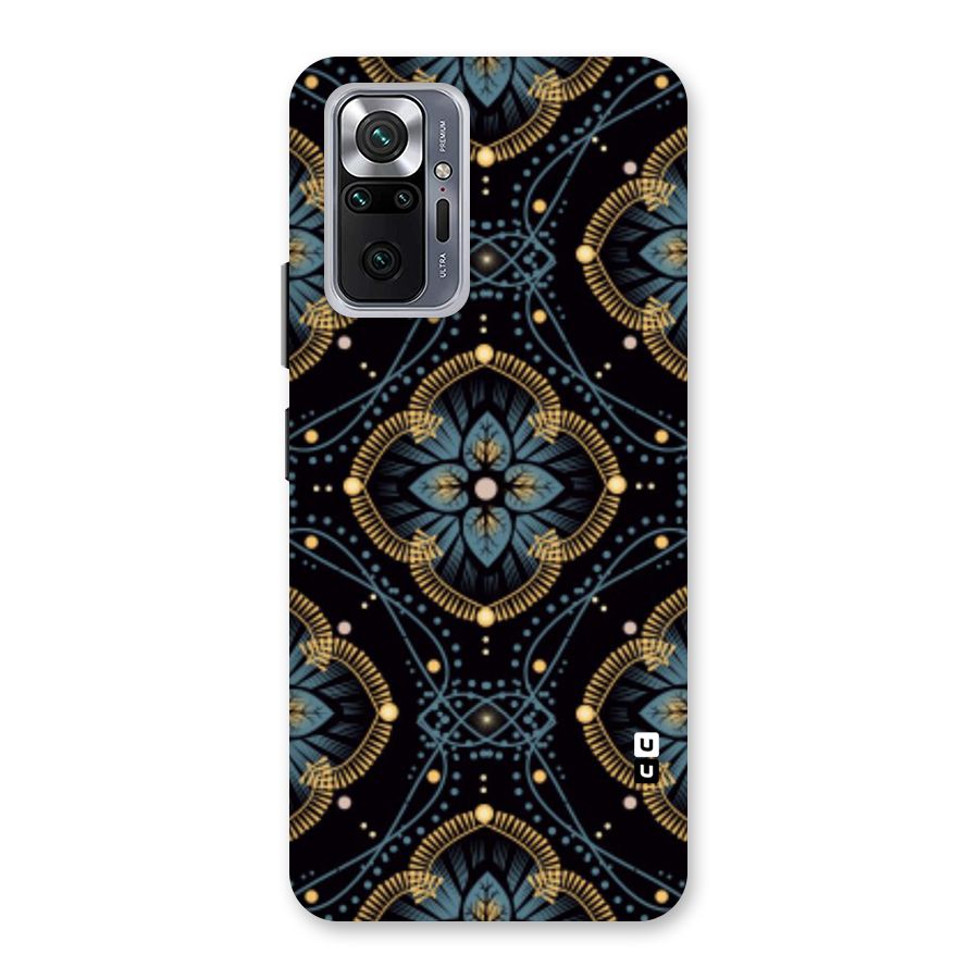 Blue With Black Flower Back Case for Redmi Note 10 Pro