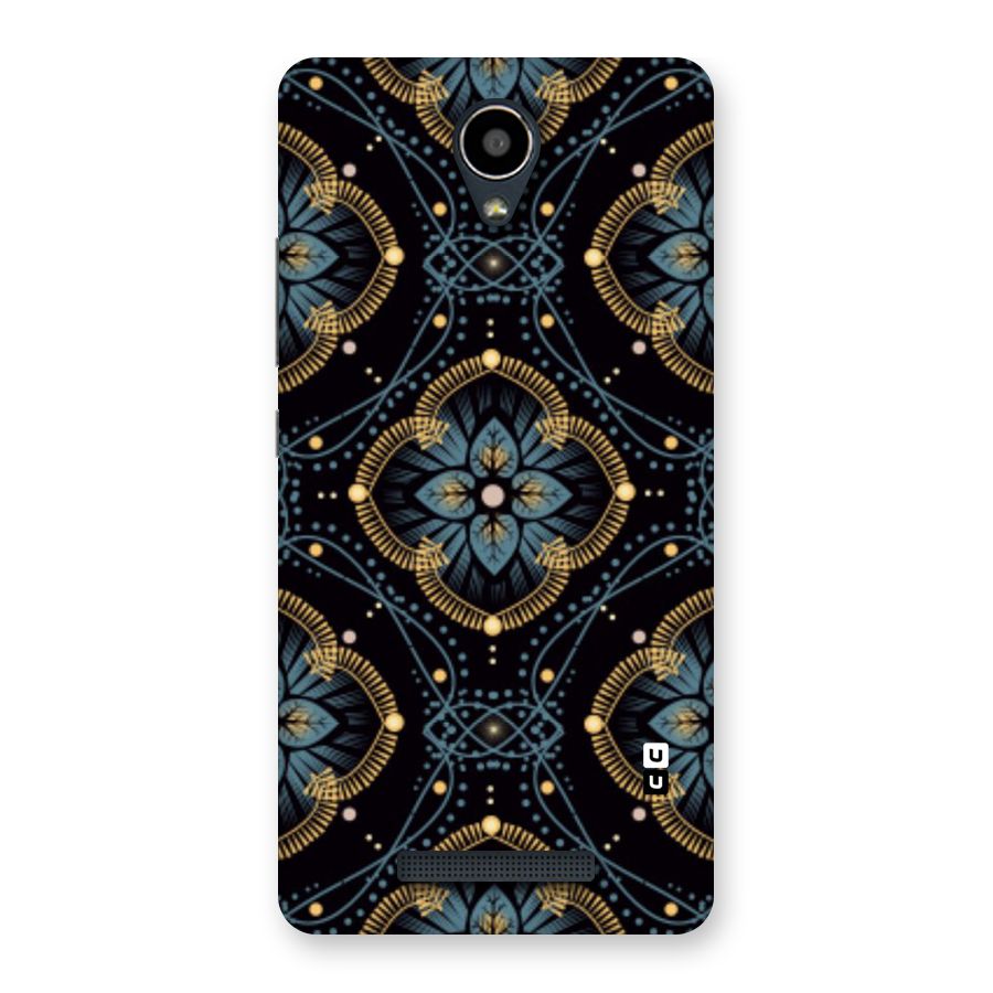 Blue With Black Flower Back Case for Redmi Note 2