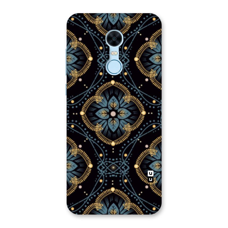 Blue With Black Flower Back Case for Redmi Note 5