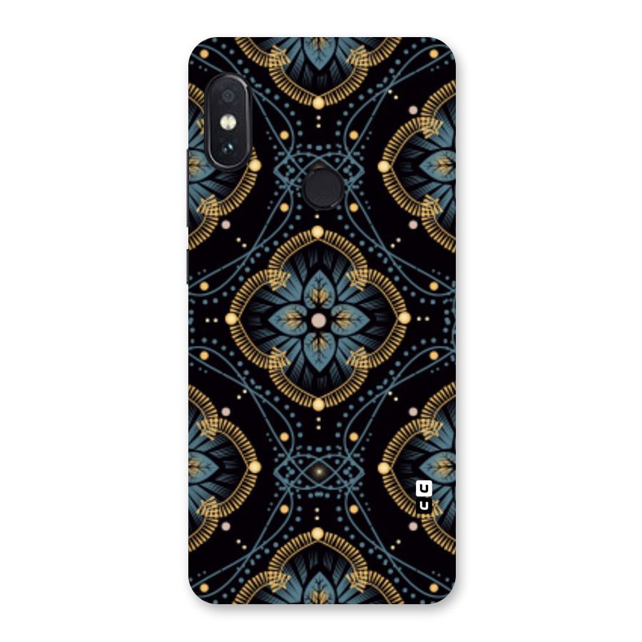 Blue With Black Flower Back Case for Redmi Note 5 Pro