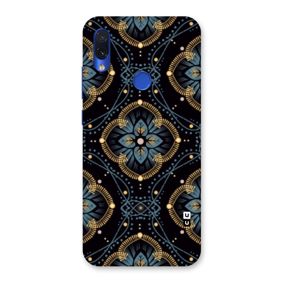 Blue With Black Flower Back Case for Redmi Note 7