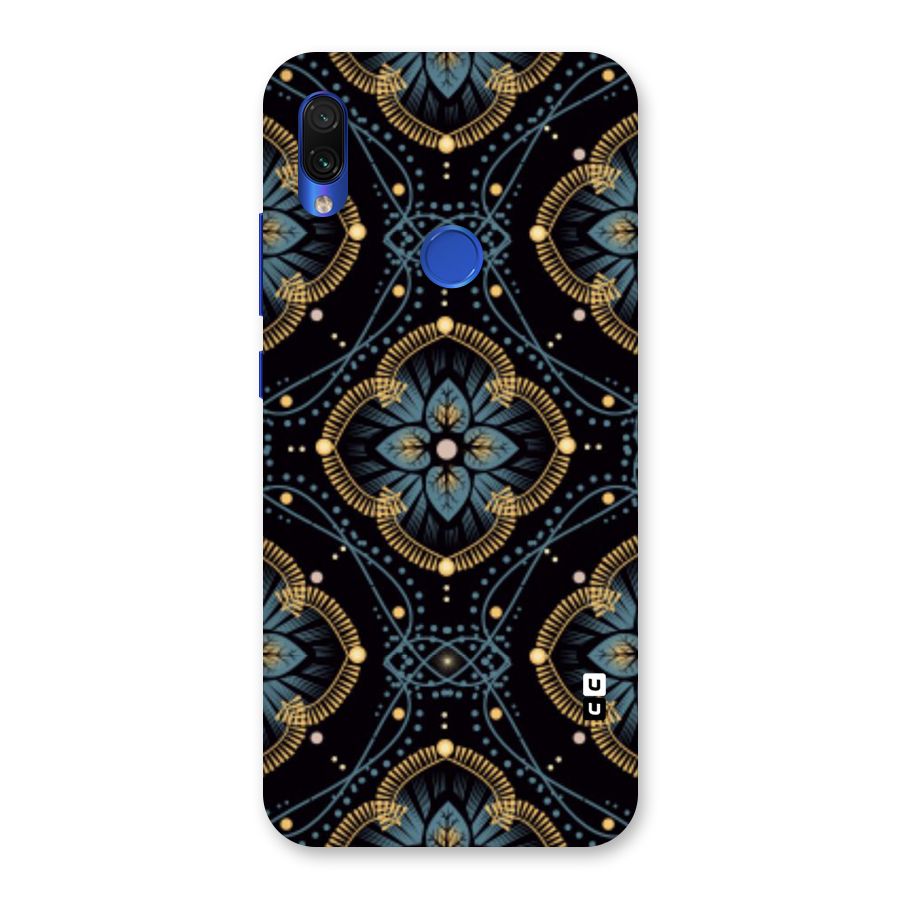 Blue With Black Flower Back Case for Redmi Note 7S