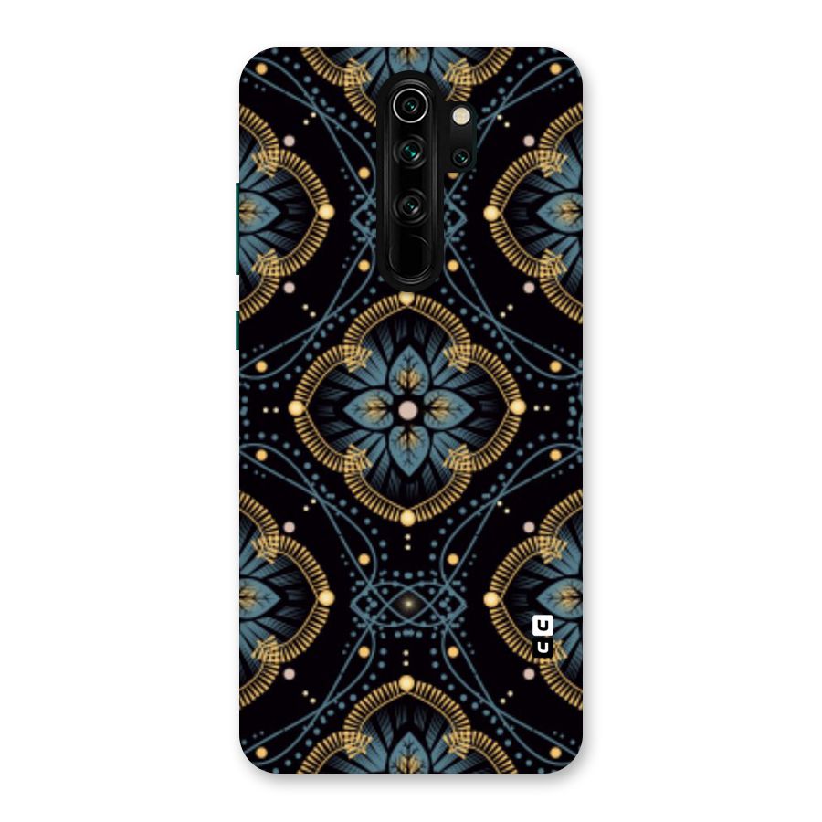Blue With Black Flower Back Case for Redmi Note 8 Pro
