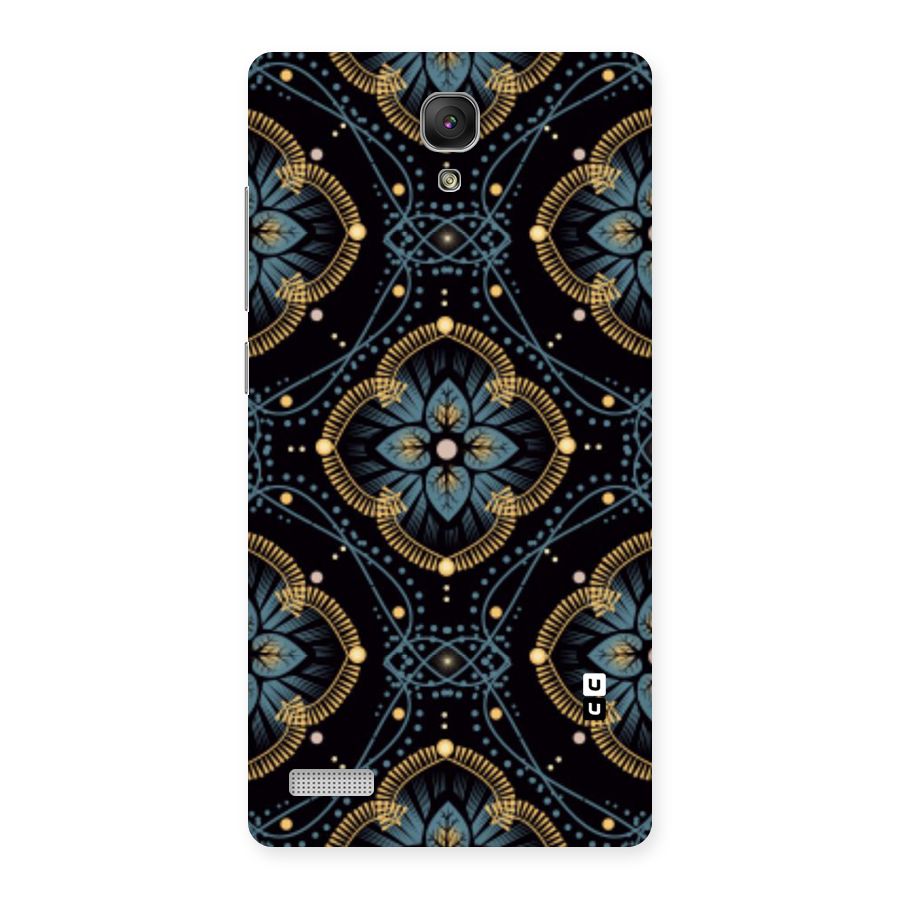 Blue With Black Flower Back Case for Redmi Note Prime