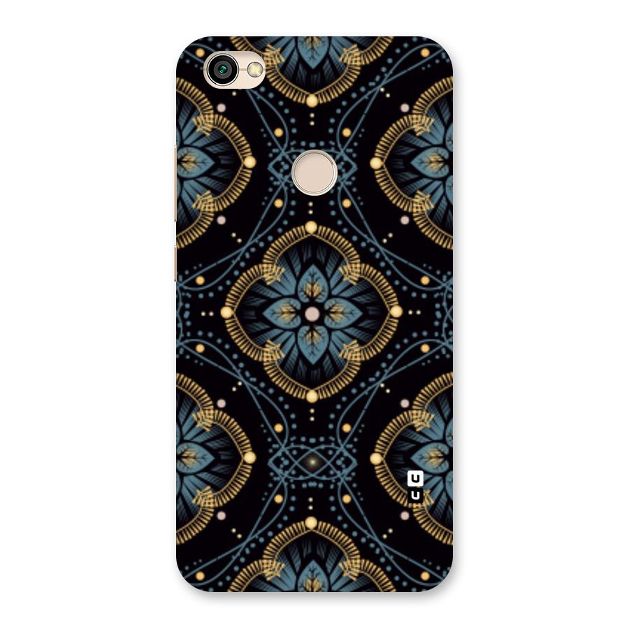 Blue With Black Flower Back Case for Redmi Y1 2017