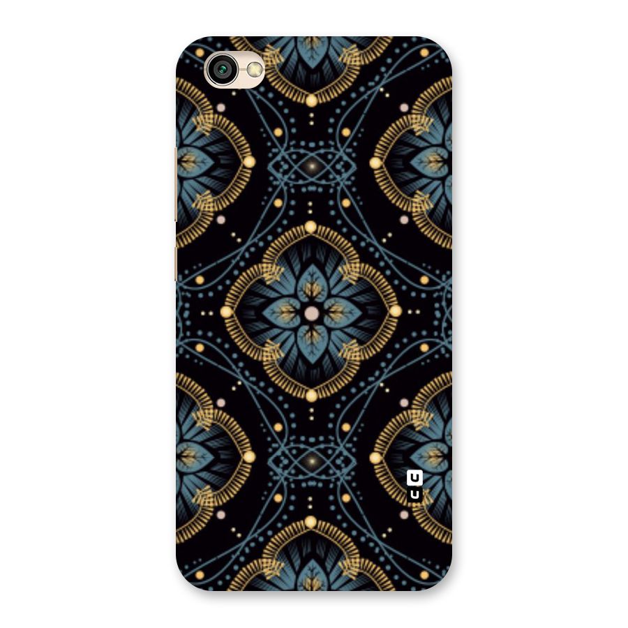 Blue With Black Flower Back Case for Redmi Y1 Lite
