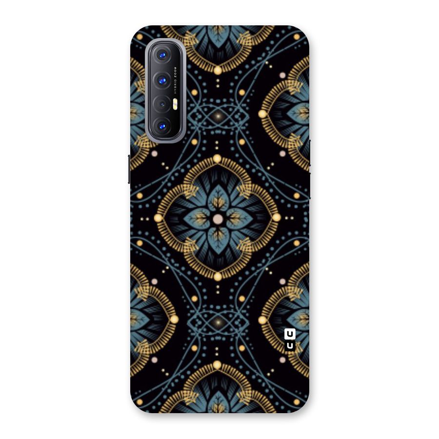 Blue With Black Flower Back Case for Reno3 Pro