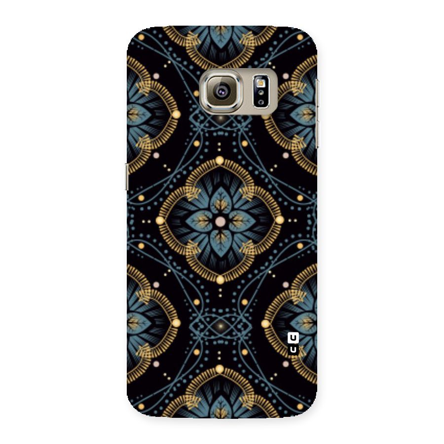 Blue With Black Flower Back Case for Samsung Galaxy S6 Edge