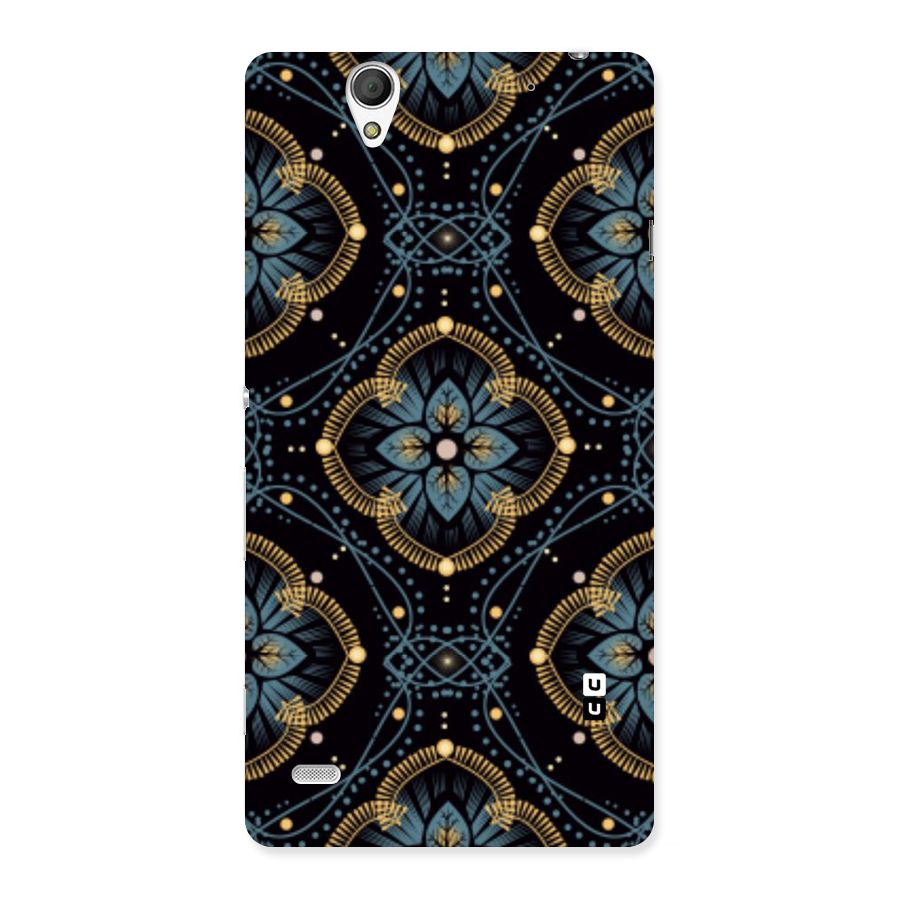Blue With Black Flower Back Case for Sony Xperia C4