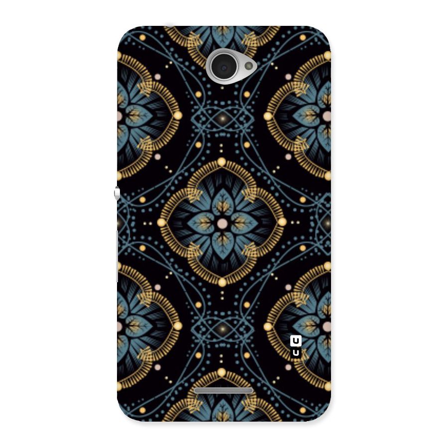 Blue With Black Flower Back Case for Sony Xperia E4