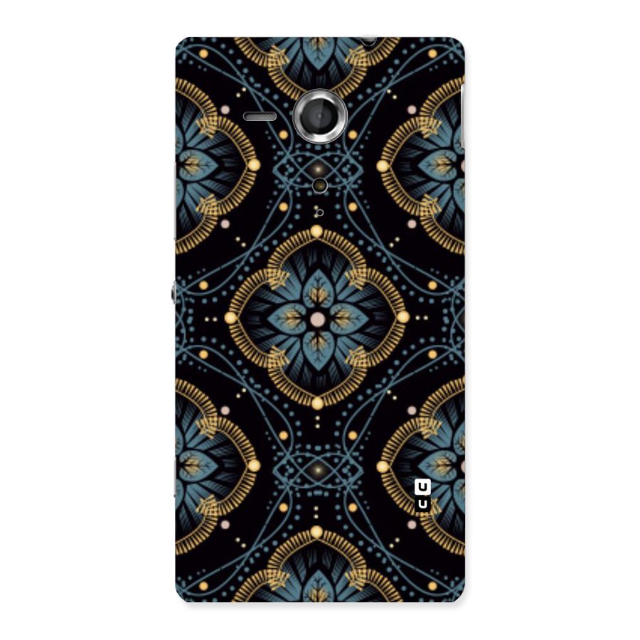 Blue With Black Flower Back Case for Sony Xperia SP