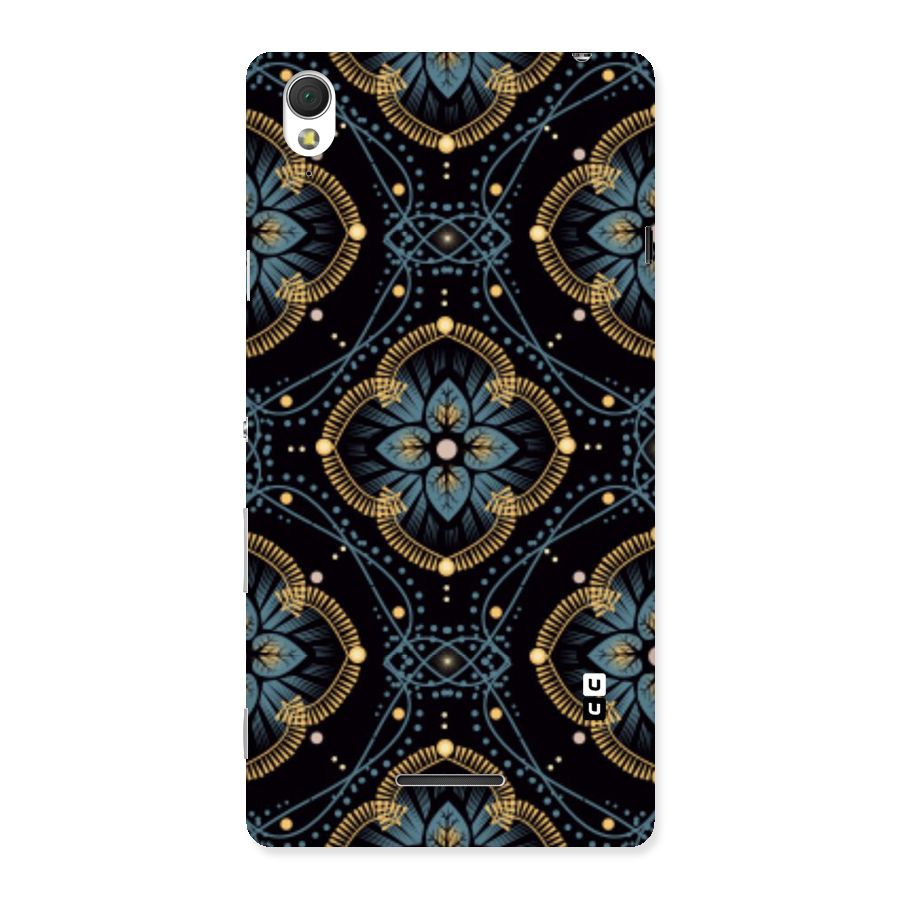 Blue With Black Flower Back Case for Sony Xperia T3
