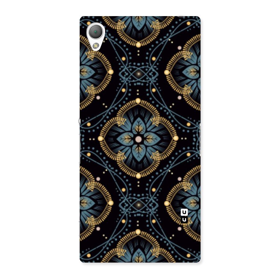 Blue With Black Flower Back Case for Sony Xperia Z3