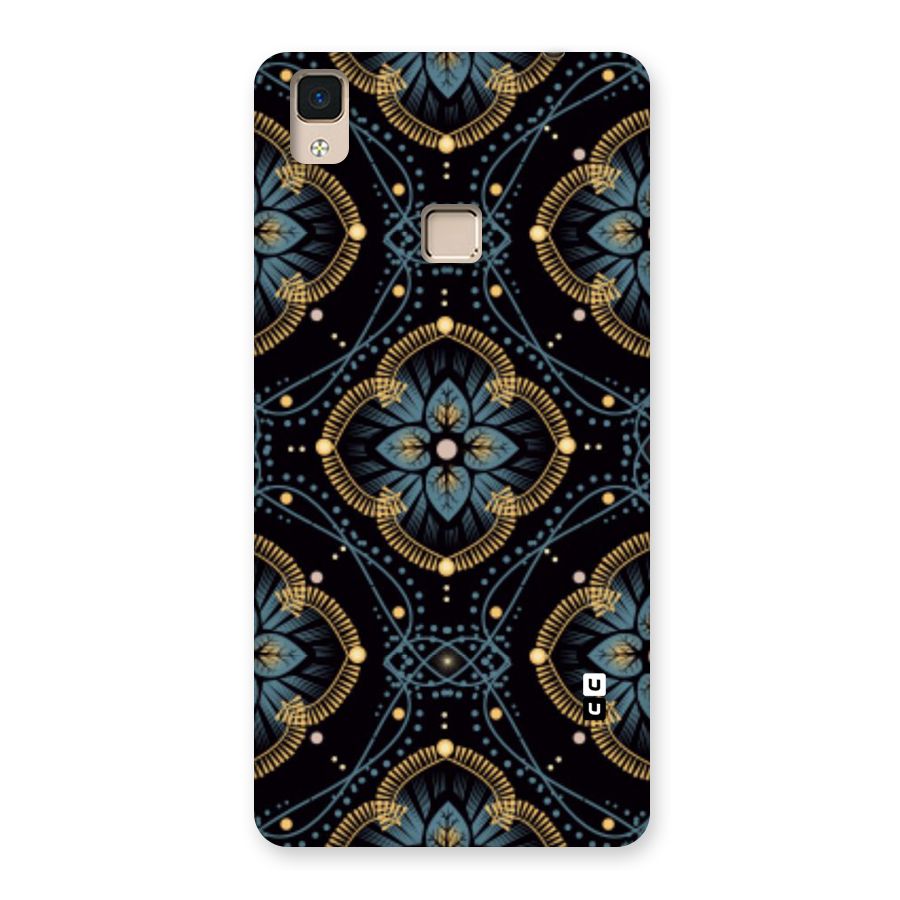 Blue With Black Flower Back Case for V3 Max