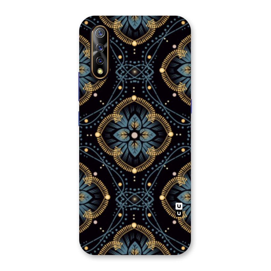 Blue With Black Flower Back Case for Vivo S1