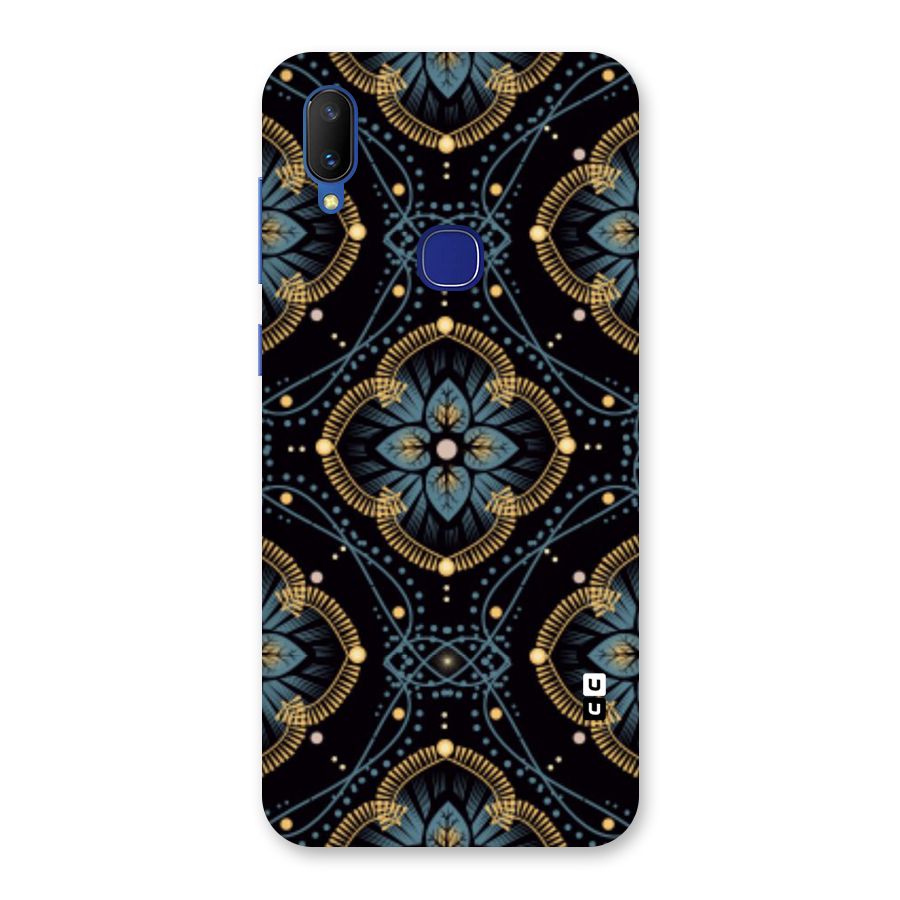 Blue With Black Flower Back Case for Vivo V11