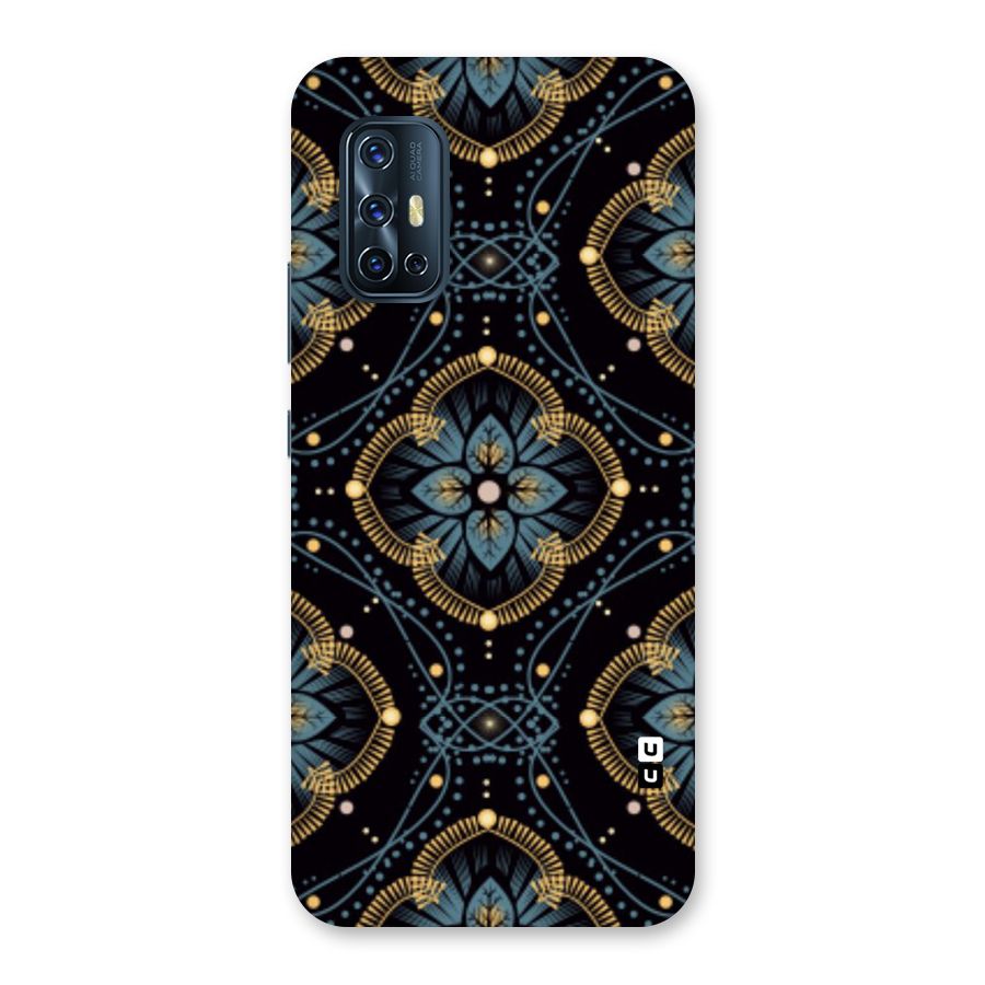 Blue With Black Flower Back Case for Vivo V17